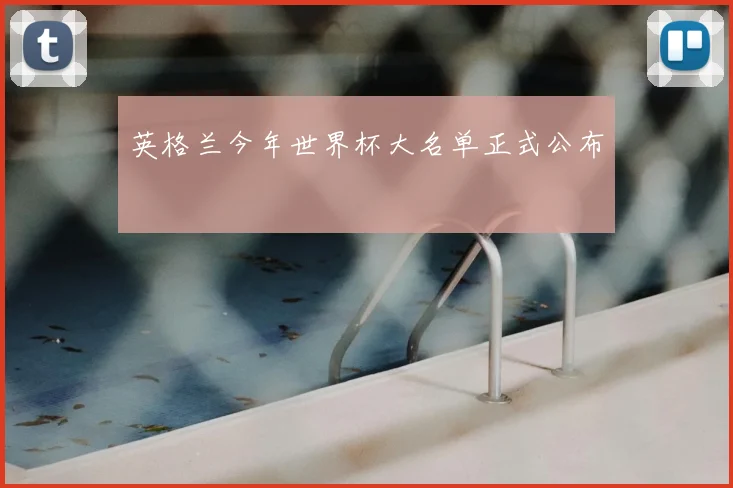 英格兰今年世界杯大名单正式公布